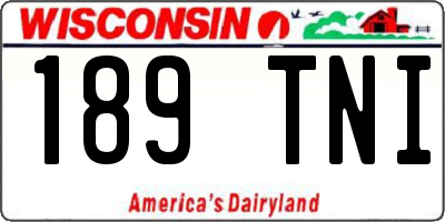WI license plate 189TNI
