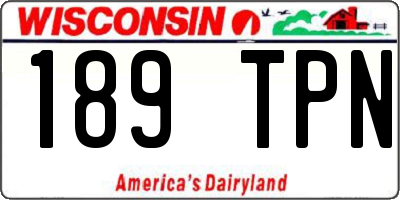 WI license plate 189TPN