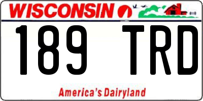 WI license plate 189TRD