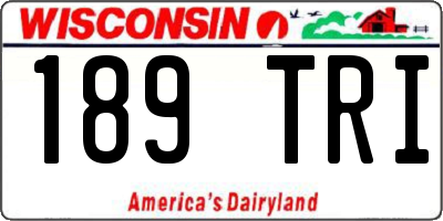WI license plate 189TRI