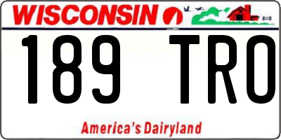 WI license plate 189TRO