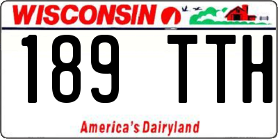 WI license plate 189TTH