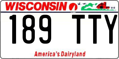 WI license plate 189TTY