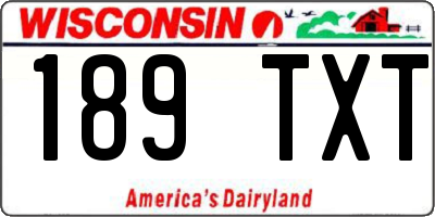 WI license plate 189TXT