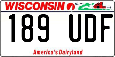 WI license plate 189UDF
