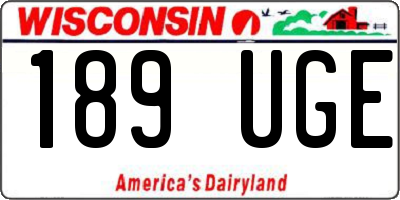 WI license plate 189UGE