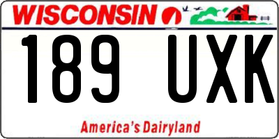 WI license plate 189UXK