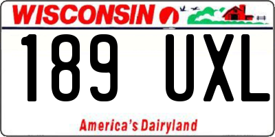 WI license plate 189UXL