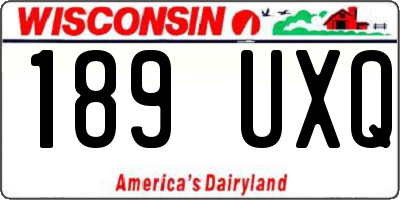 WI license plate 189UXQ
