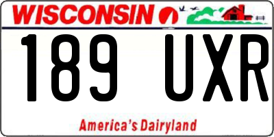 WI license plate 189UXR
