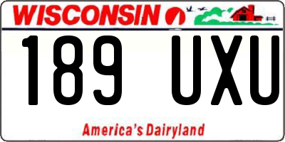 WI license plate 189UXU