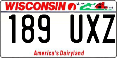 WI license plate 189UXZ