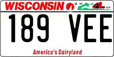 WI license plate 189VEE