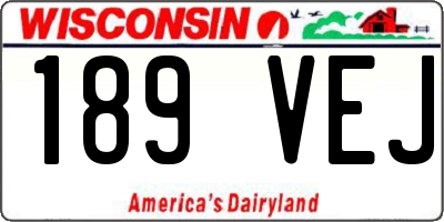 WI license plate 189VEJ