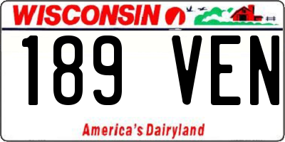 WI license plate 189VEN