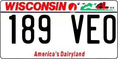 WI license plate 189VEO