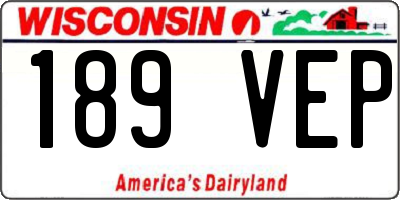 WI license plate 189VEP