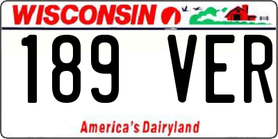 WI license plate 189VER
