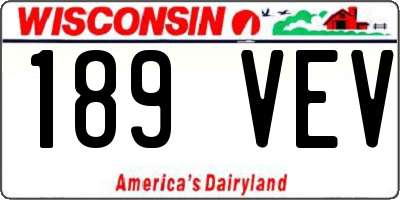 WI license plate 189VEV
