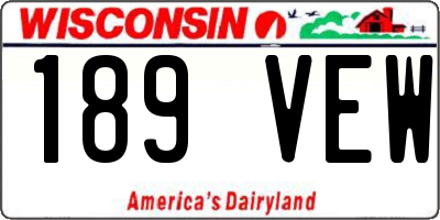 WI license plate 189VEW