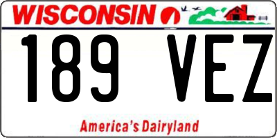 WI license plate 189VEZ