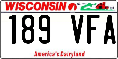 WI license plate 189VFA