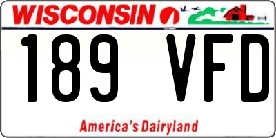 WI license plate 189VFD