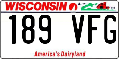 WI license plate 189VFG