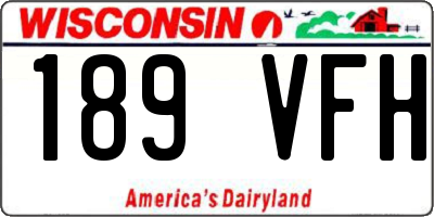 WI license plate 189VFH