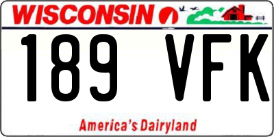 WI license plate 189VFK