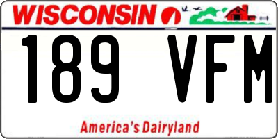 WI license plate 189VFM