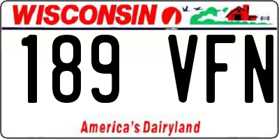 WI license plate 189VFN