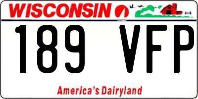 WI license plate 189VFP
