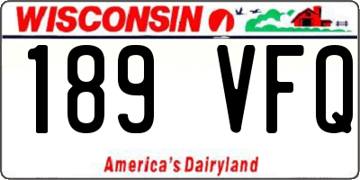 WI license plate 189VFQ
