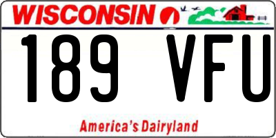 WI license plate 189VFU