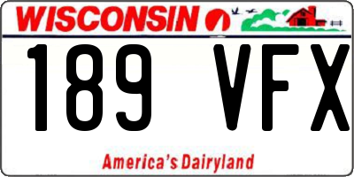 WI license plate 189VFX