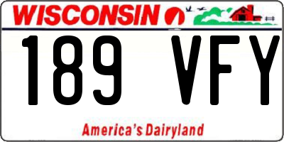 WI license plate 189VFY