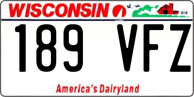 WI license plate 189VFZ