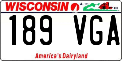 WI license plate 189VGA