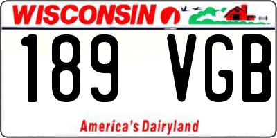 WI license plate 189VGB