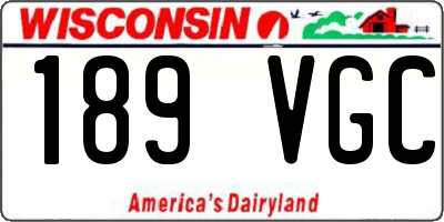 WI license plate 189VGC