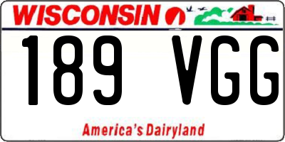 WI license plate 189VGG
