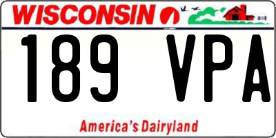 WI license plate 189VPA
