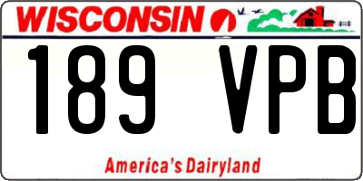 WI license plate 189VPB