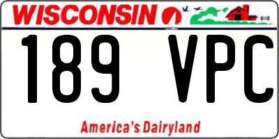 WI license plate 189VPC