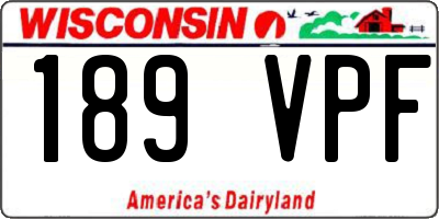 WI license plate 189VPF