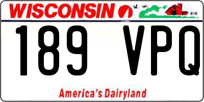 WI license plate 189VPQ