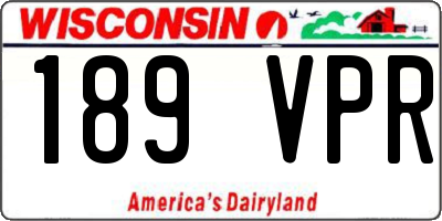 WI license plate 189VPR