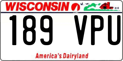 WI license plate 189VPU