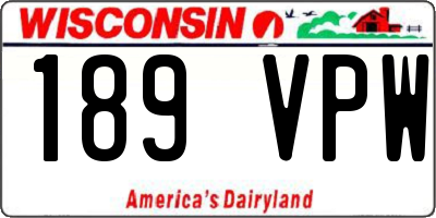 WI license plate 189VPW